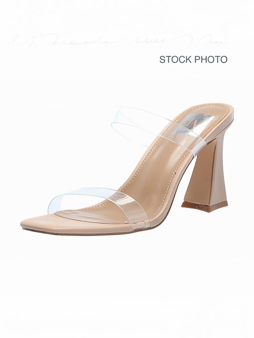 dolce vita Yorke Clear Strap Nude 3.75”Slip On Sandals Heels Sz 11